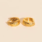 Heirloom Etch Teardrop Super Chunky Huggie Hoop Earrings by Oh Clementine