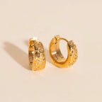 Heirloom Etch Teardrop Super Chunky Huggie Hoop Earrings by Oh Clementine