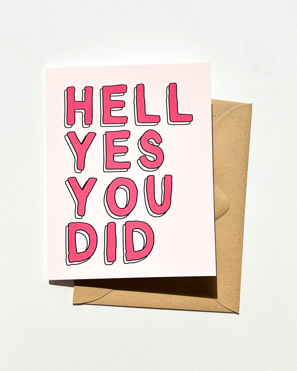 Hell Yes You Did Cute Pink Congratulations Card Graduation by Five Dot Post