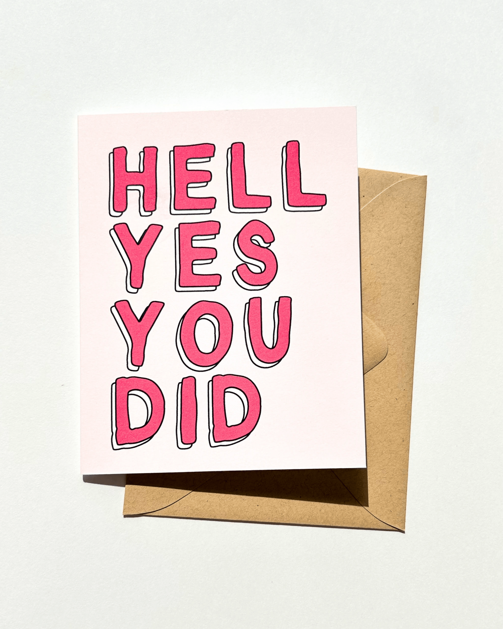 Hell Yes You Did Cute Pink Congratulations Card Graduation by Five Dot Post