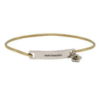 Hello Beautiful Sterling Silver Bangle Bracelet Bracelets - Fine La Vie Bien Hello Beautiful Sterling Silver Bangle Bracelet