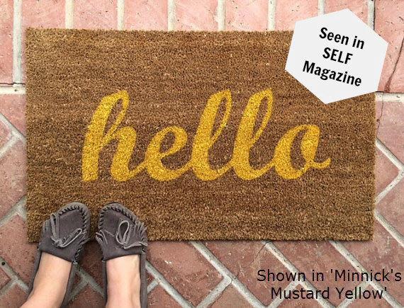 Hello Coir Doormat by Nickel Designs Custom Doormats