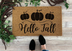 Hello Fall Doormat with Pumpkins by Nickel Designs Custom Doormats