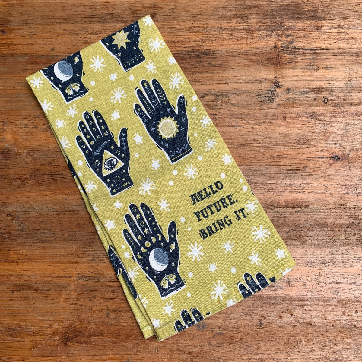 Hello Future Bring It Mystical Hand Dish Cloth Towel | All-Over Astrology Design | 20" x 26" Dish Towel La Vie Bien Hello Future Bring It Mystical Hand Dish Cloth Towel | All-Over Astrology Design | 20" x 26"