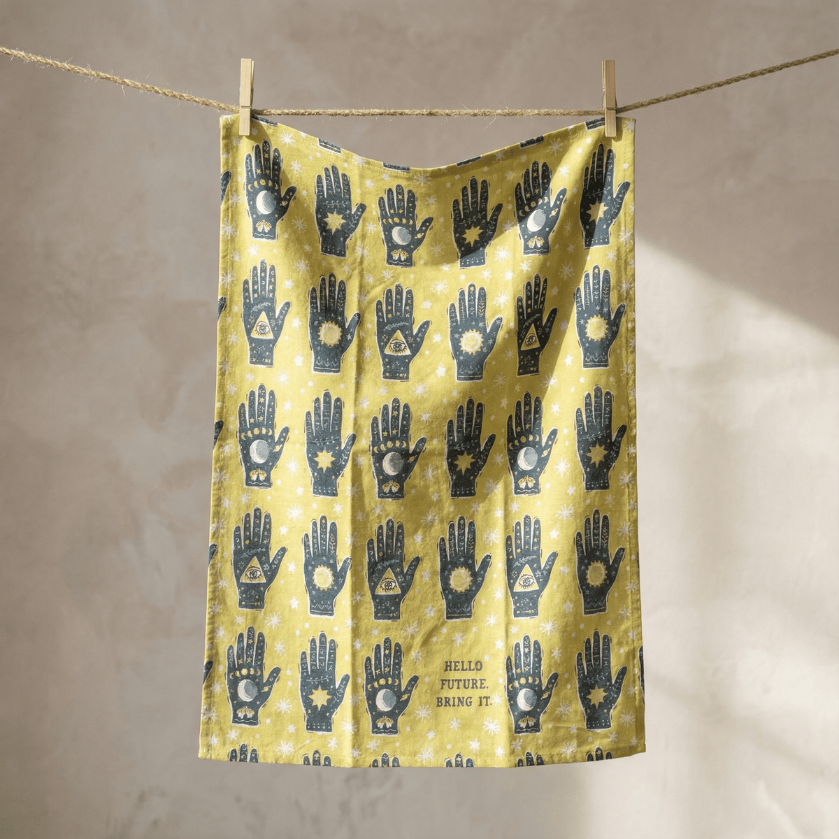 Hello Future Bring It Mystical Hand Dish Cloth Towel | All-Over Astrology Design | 20" x 26" Dish Towel La Vie Bien Hello Future Bring It Mystical Hand Dish Cloth Towel | All-Over Astrology Design | 20" x 26"