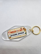Hello, I Am Probaby Anxious Motel Keychain by Hoosier Handkerchief Company