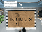 Hello Scrabble Tile Doormat by Nickel Designs Custom Doormats