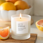 Hello Sunshine - Signature Candle (Grapefruit + Geranium + Lime) Frosted Candles La Vie Bien Hello Sunshine - Signature Candle (Grapefruit + Geranium + Lime)