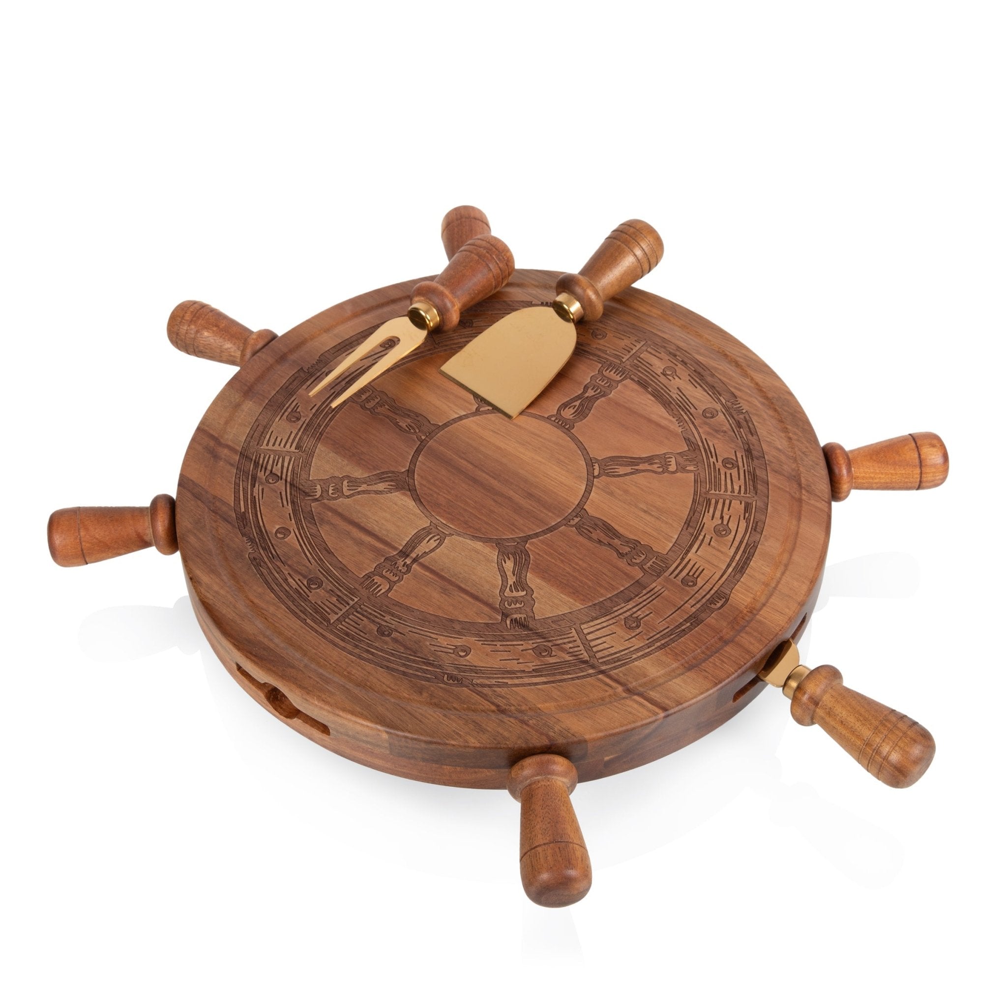 Helmsman Lazy Susan Cheese Board with Tool Set Core La Vie Bien Helmsman Lazy Susan Cheese Board with Tool Set
