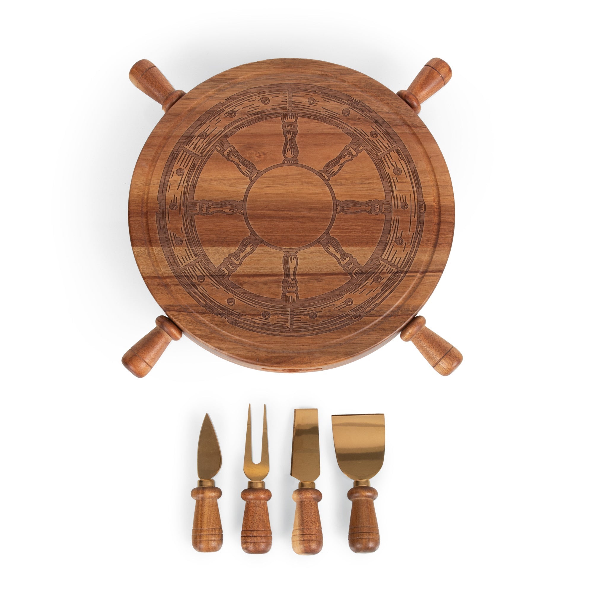 Helmsman Lazy Susan Cheese Board with Tool Set Core La Vie Bien Helmsman Lazy Susan Cheese Board with Tool Set