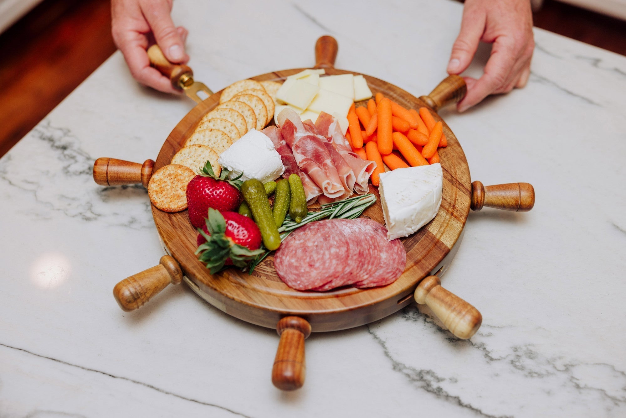 Helmsman Lazy Susan Cheese Board with Tool Set Core La Vie Bien Helmsman Lazy Susan Cheese Board with Tool Set