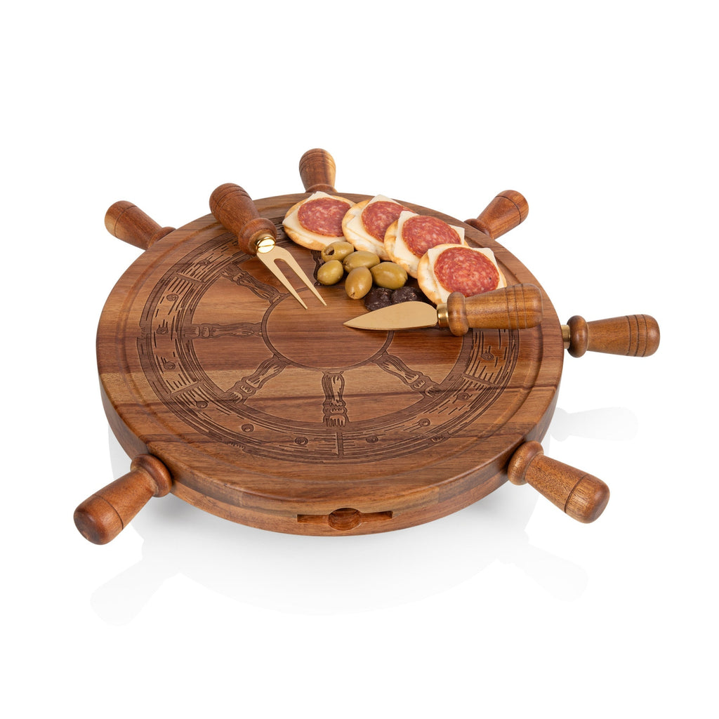 Helmsman Lazy Susan Cheese Board with Tool Set Core La Vie Bien Helmsman Lazy Susan Cheese Board with Tool Set