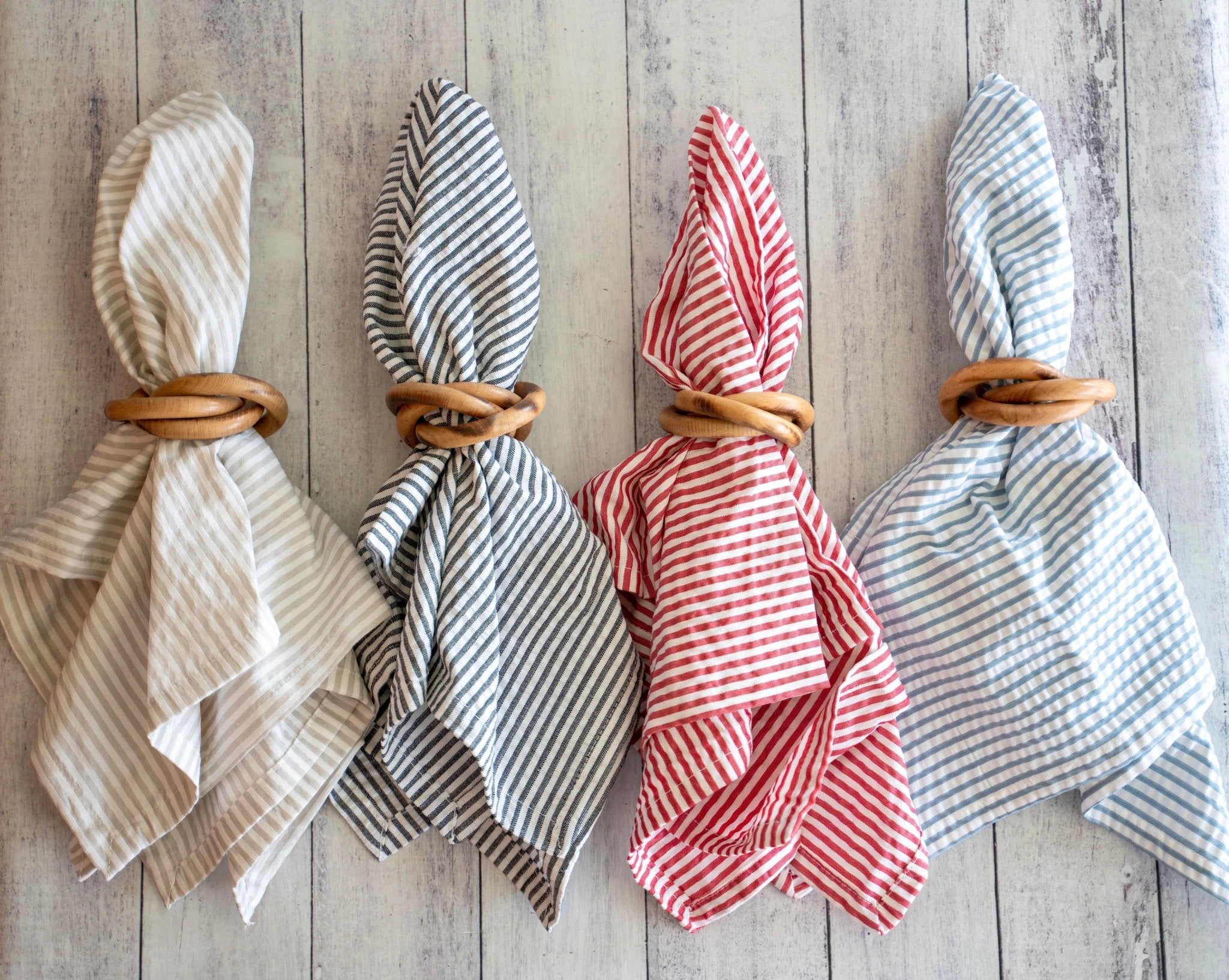 Wood Bangles Napkin Rings, set of four by Dot and Army