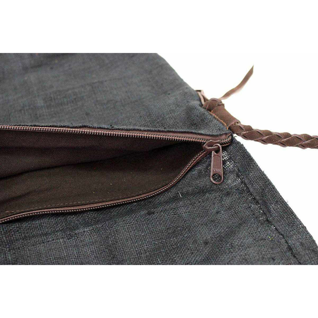 Hemp Diamond Cross - body Embroidered Fabric Purse - Thailand Bags La Vie Bien Hemp Diamond Cross - body Embroidered Fabric Purse - Thailand