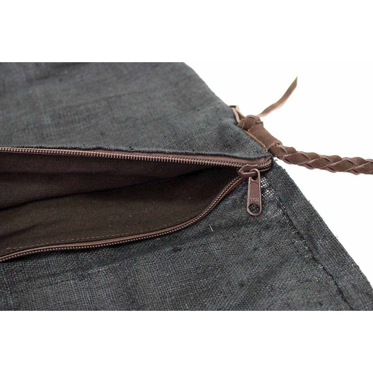 Hemp Diamond Cross - body Embroidered Fabric Purse - Thailand Bags La Vie Bien Hemp Diamond Cross - body Embroidered Fabric Purse - Thailand