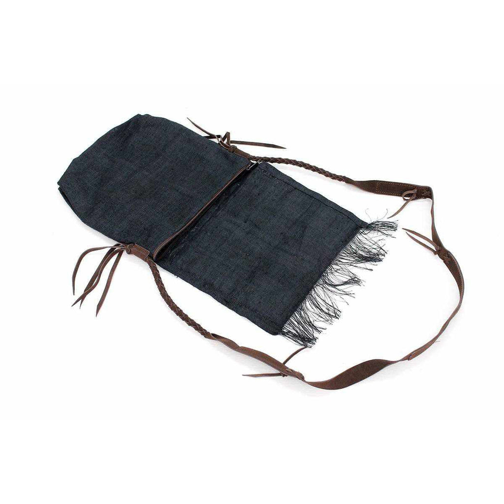 Hemp Diamond Cross - body Embroidered Fabric Purse - Thailand Bags La Vie Bien Hemp Diamond Cross - body Embroidered Fabric Purse - Thailand