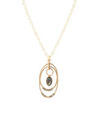 Henley Blue Abalone Golden Pendant Necklace Necklaces La Vie Bien Henley Blue Abalone Golden Pendant Necklace