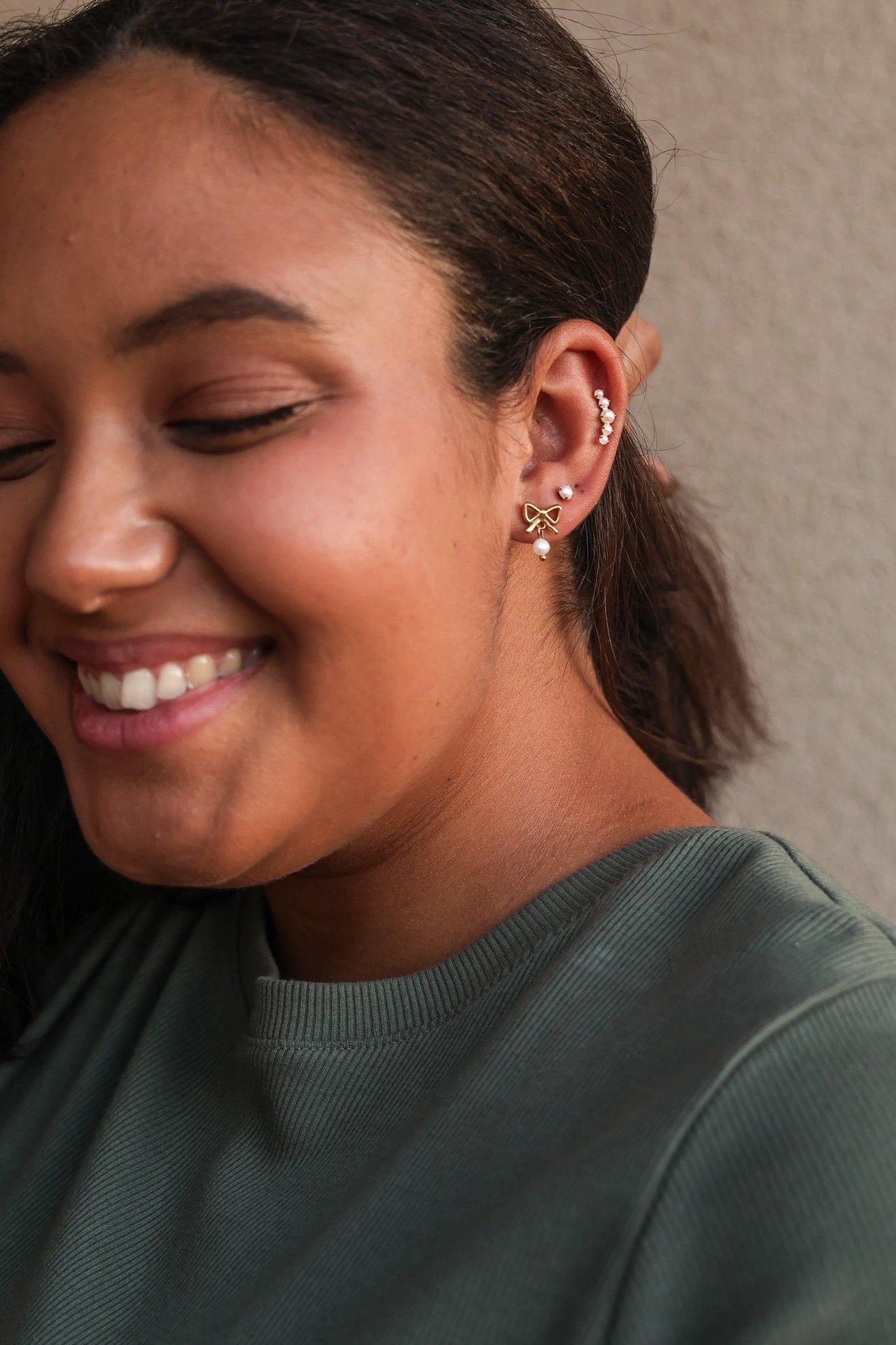 Hepburn Flat Back Stud by Rose & Clay
