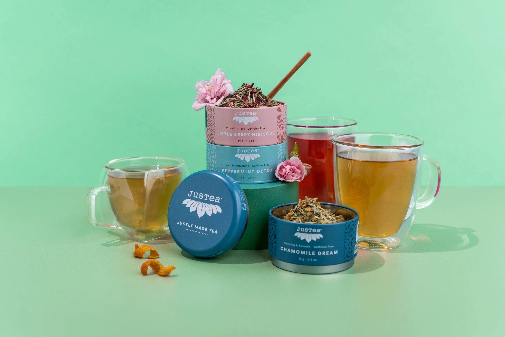 Herbal Tea Trio Tin & Spoon - Organic, Fair-Trade Tea Gift by Ethical Trade Co