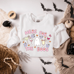 Here for the Booos Adult Halloween Sweatshirt by Benny and Ray Apparel