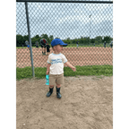 Here for the Hotdogs Organic Cotton Kids Baseball Tee by Polished Prints