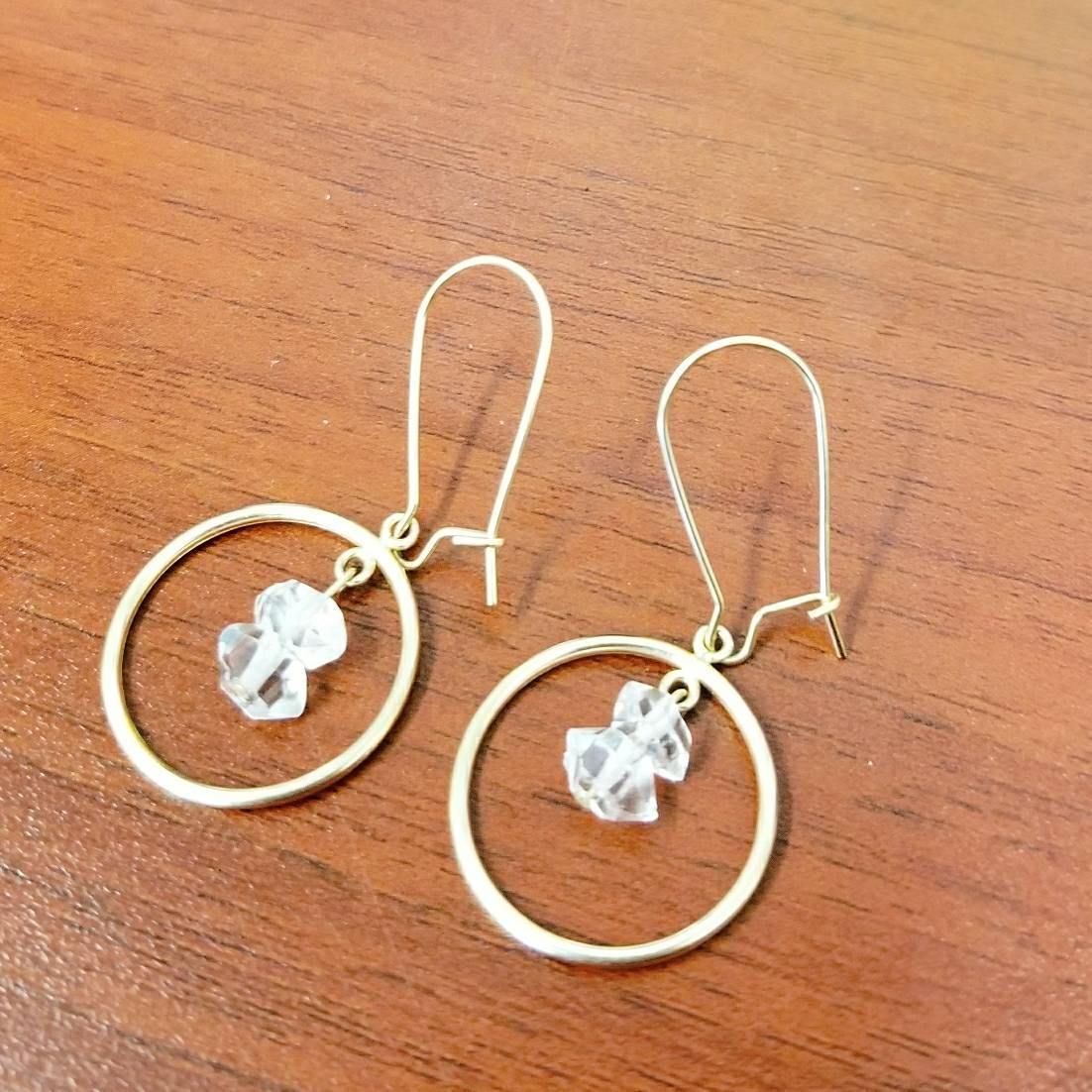 Herkimer Diamond Chandelier Hoop Earrings Crystal Earrings La Vie Bien Herkimer Diamond Chandelier Hoop Earrings