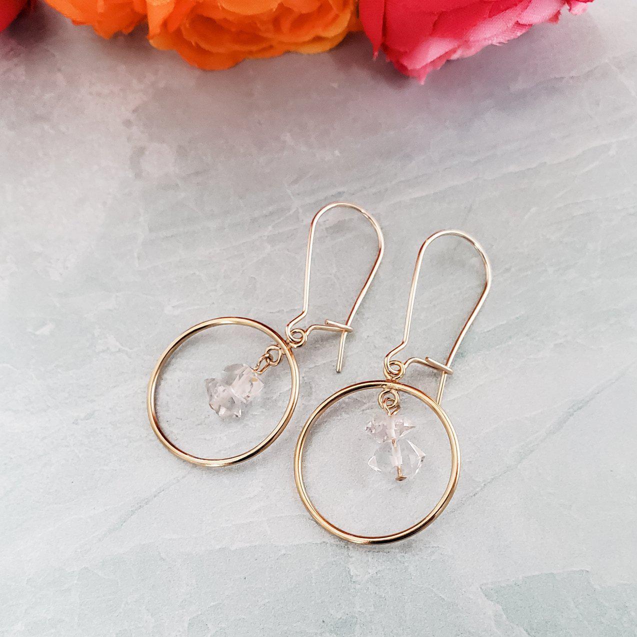 Herkimer Diamond Chandelier Hoop Earrings Crystal Earrings La Vie Bien Herkimer Diamond Chandelier Hoop Earrings