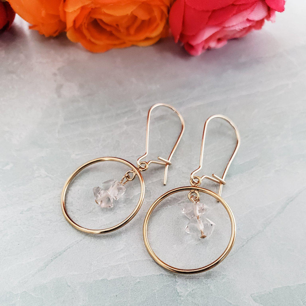 Herkimer Diamond Chandelier Hoop Earrings Crystal Earrings La Vie Bien Herkimer Diamond Chandelier Hoop Earrings