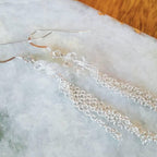 Herkimer Diamond Dangling Chain Earrings Bridal Collection La Vie Bien Herkimer Diamond Dangling Chain Earrings