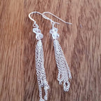 Herkimer Diamond Dangling Chain Earrings Bridal Collection La Vie Bien Herkimer Diamond Dangling Chain Earrings