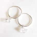 Herkimer Diamond Minimalist Hoop Earrings Crystal Earrings La Vie Bien Herkimer Diamond Minimalist Hoop Earrings