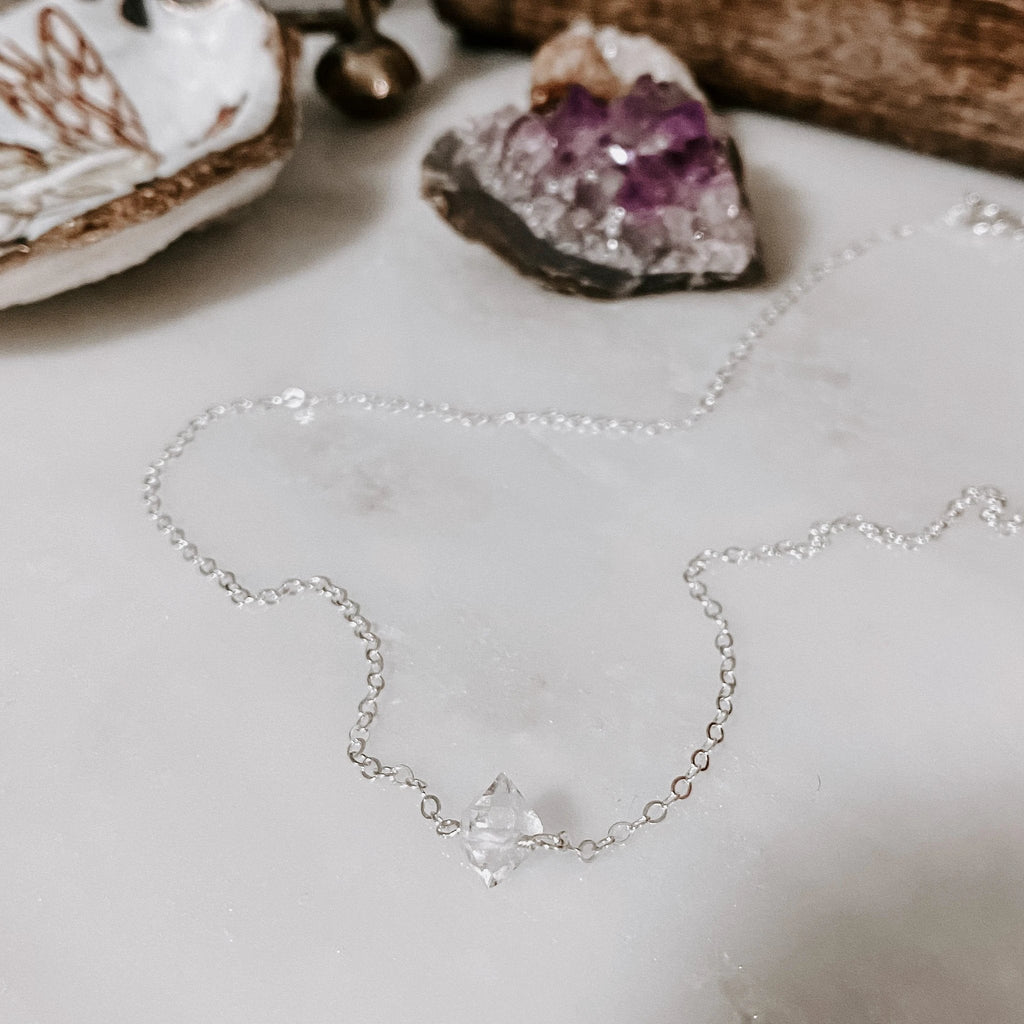 Herkimer Diamond Necklace by Derive Jewelry