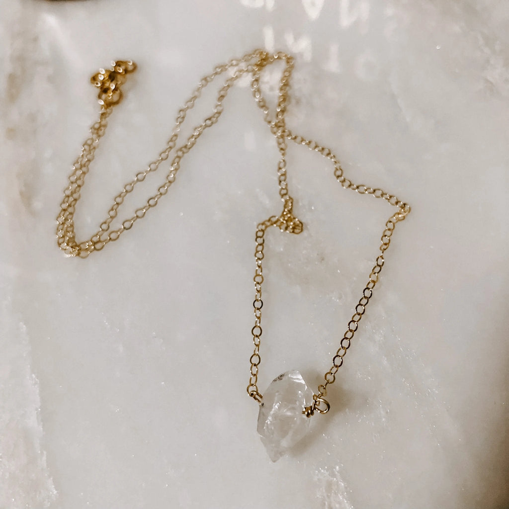 Herkimer Diamond Necklace by Derive Jewelry