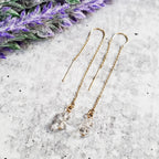 Herkimer Diamond Threader Earrings Crystal Earrings La Vie Bien Herkimer Diamond Threader Earrings