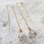 Herkimer Diamond Threader Earrings Crystal Earrings La Vie Bien Herkimer Diamond Threader Earrings