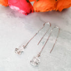 Herkimer Diamond Threader Earrings Crystal Earrings La Vie Bien Herkimer Diamond Threader Earrings