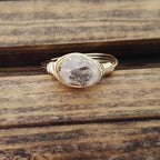 Herkimer Diamond Wire Wrapped Stacking Ring Finger Rings La Vie Bien Herkimer Diamond Wire Wrapped Stacking Ring
