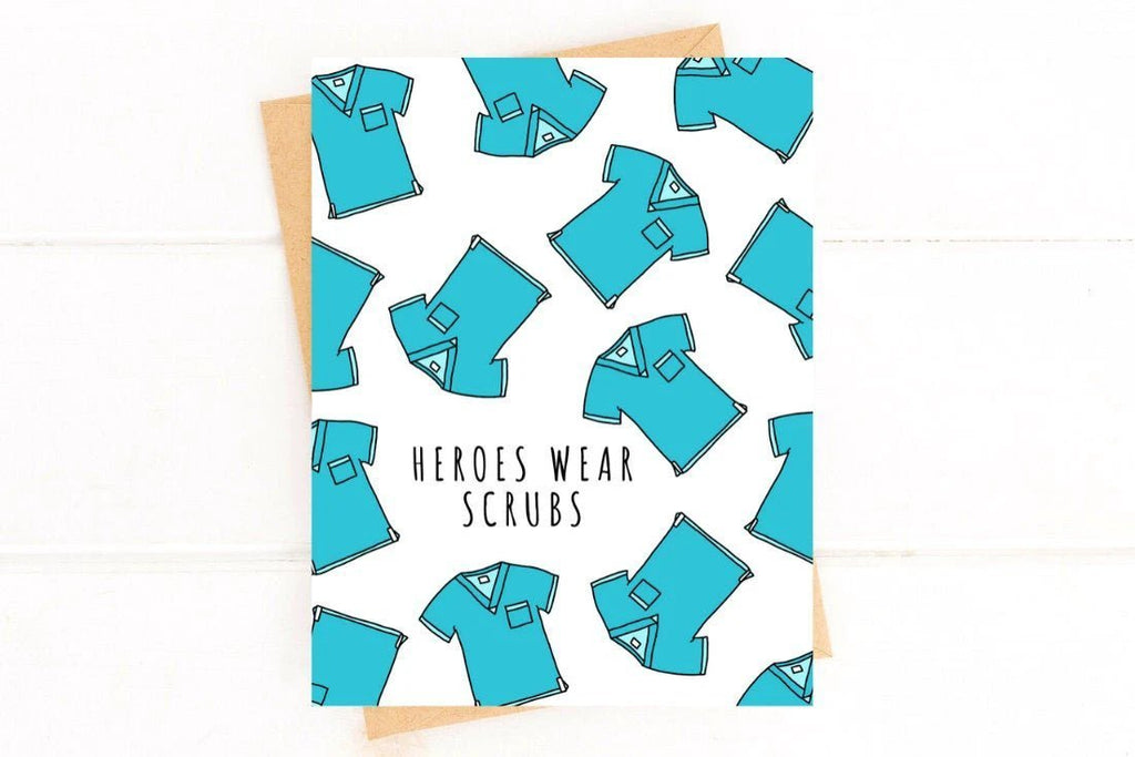 Heroes Wear Scrubs Thank You Card – Doctor & Nurse Appreciation Greeting for Healthcare Workers by Five Dot Post