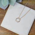 Hexagon Pendant Necklace by Lemons and Limes Boutique