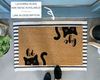 Hi Bye Funny Cat Doormat by Nickel Designs Custom Doormats