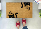 Hi Bye Funny Cat Doormat by Nickel Designs Custom Doormats