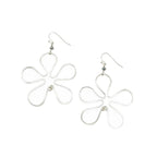 Hibiscus silver earrings by Alegria Accessories Inc