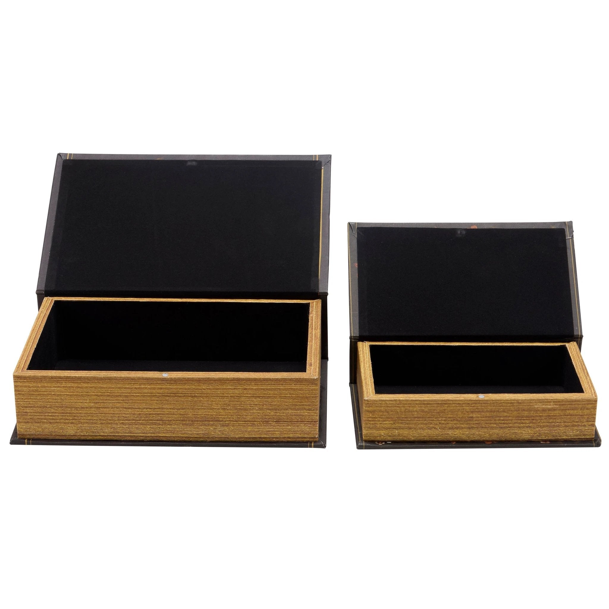 Hidden Garden Book Box Set of 2 | Decorative Vintage Book Mushrooms & Florals Design Storage Organizer by The Bullish Store