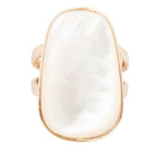 High Class White Mother of Pearl Golden Ring by Barse Jewelry