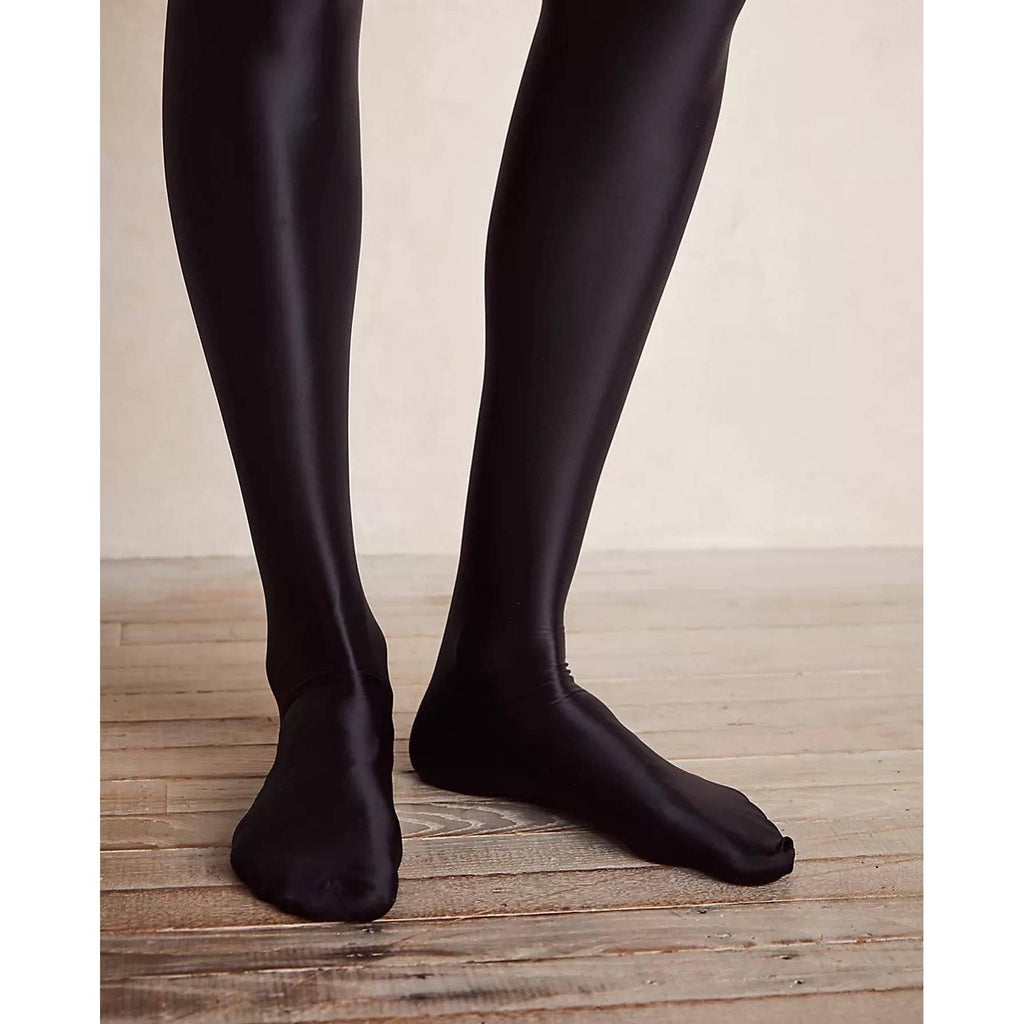 High Heel Jungle Liquid Mercury Tights in Tan or Black [Sizes SM - ML]