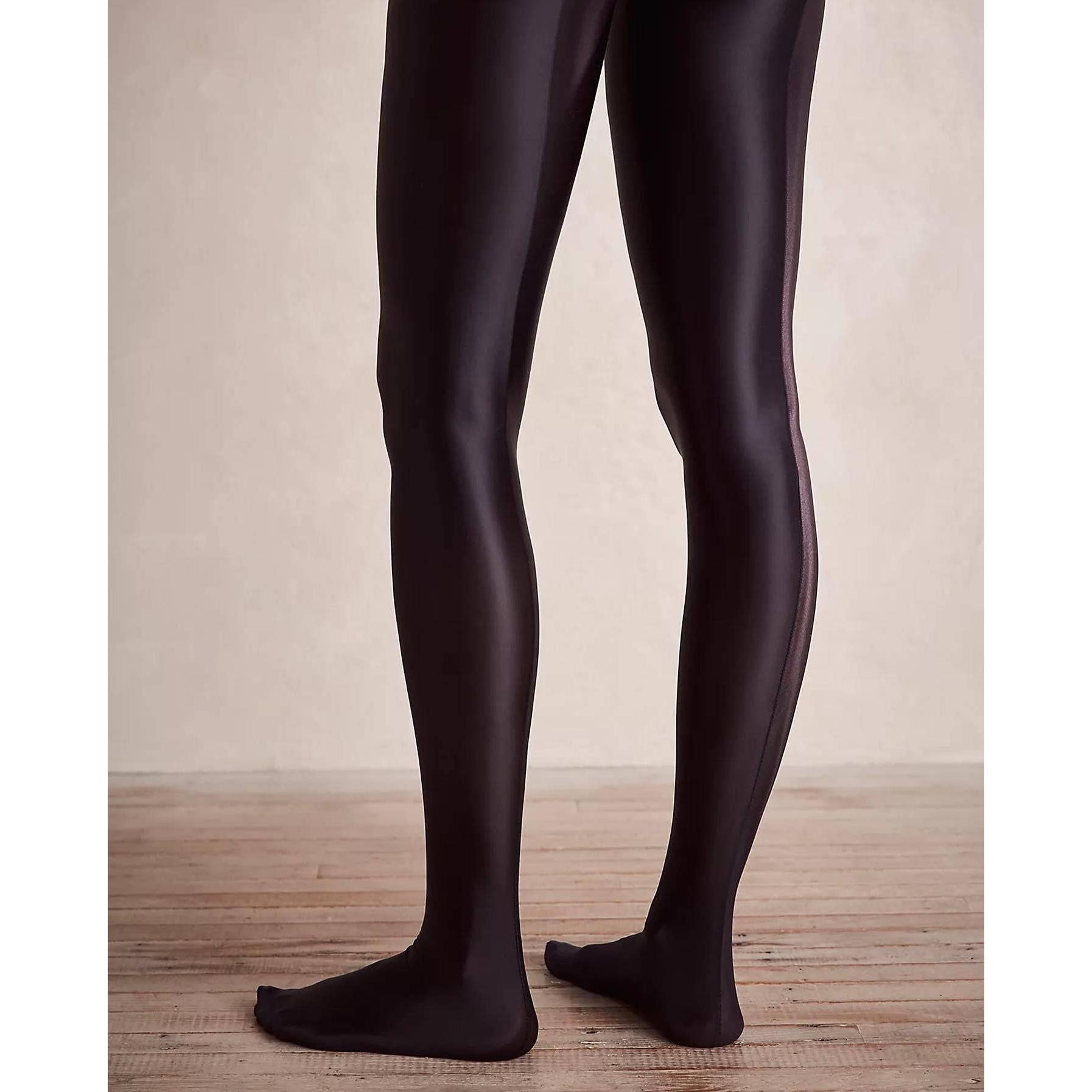 High Heel Jungle Liquid Mercury Tights in Tan or Black [Sizes SM - ML]