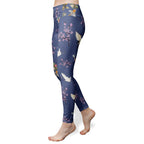 High Waist Yoga Leggings - "Sakura dreams" Cherry blossoms, koi fish, and cranes Leggings La Vie Bien High Waist Yoga Leggings - "Sakura dreams" Cherry blossoms, koi fish, and cranes