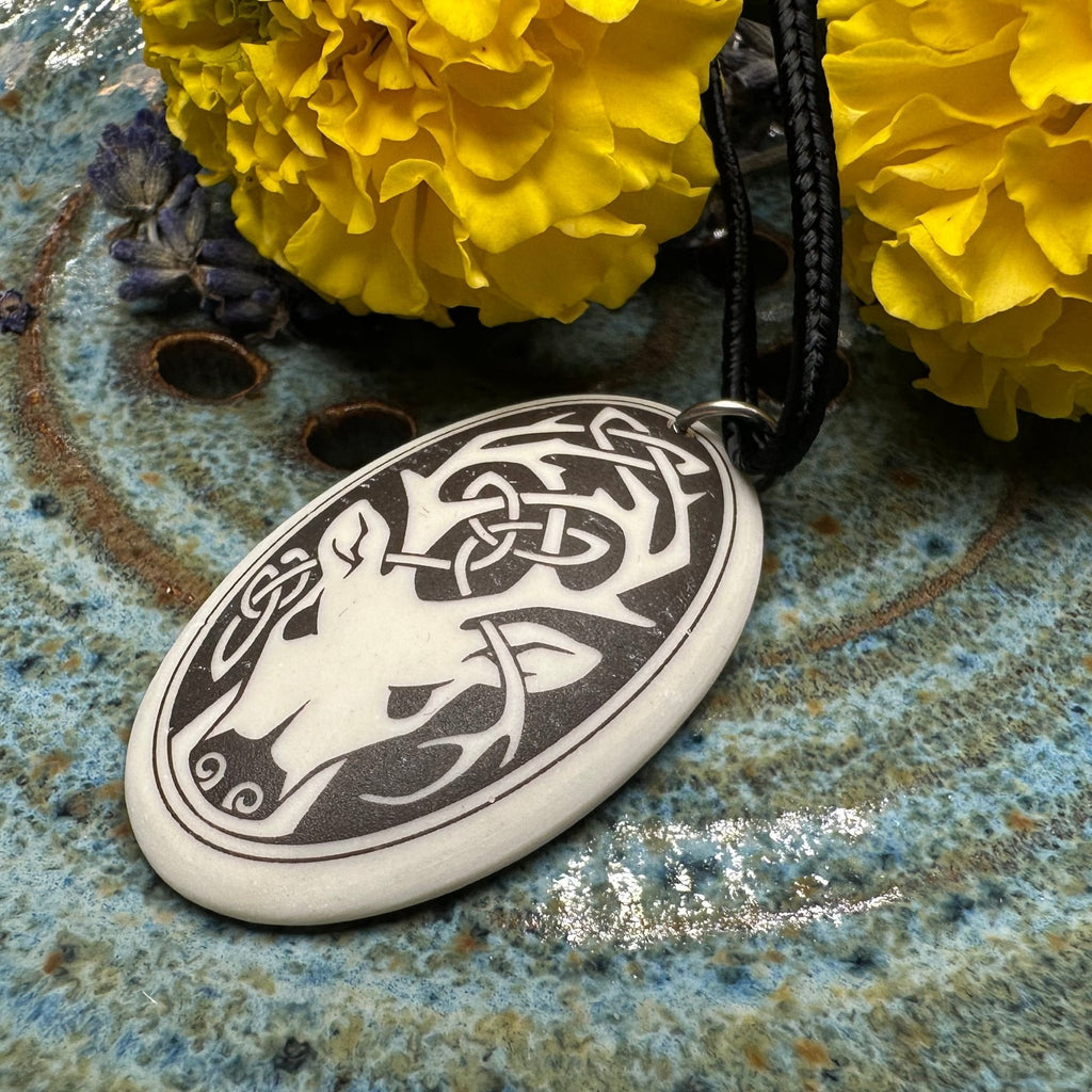 Highland Celtic Stag Necklace - Handmade in the U.S.A. Pendant La Vie Bien Highland Celtic Stag Necklace - Handmade in the U.S.A.