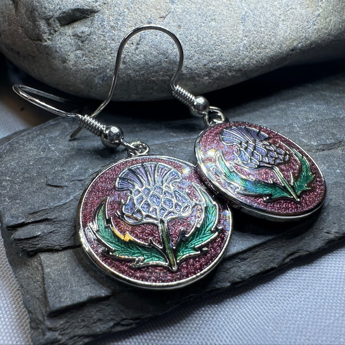 Highland Glen Scottish Thistle Earrings - Scotland Jewelry Dangle Earrings La Vie Bien Highland Glen Scottish Thistle Earrings - Scotland Jewelry