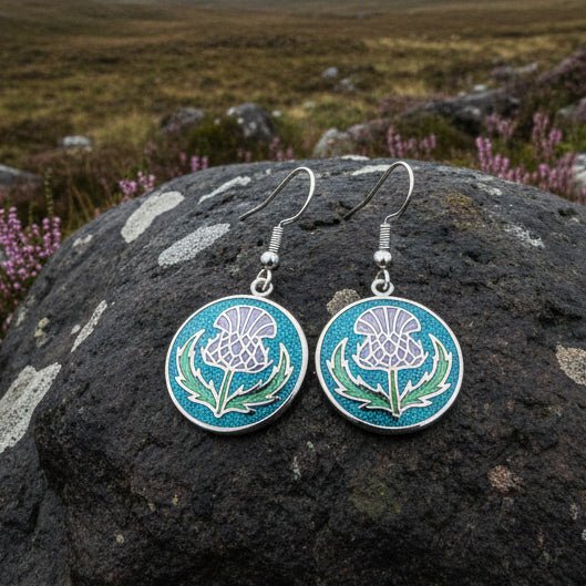 Highland Glen Scottish Thistle Earrings - Scotland Jewelry Dangle Earrings La Vie Bien Highland Glen Scottish Thistle Earrings - Scotland Jewelry